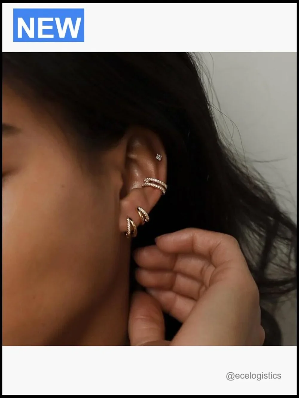 Chunky Gold Hoop Earrings for Women, 14K Gold Plated Huggie Hoop Earrings